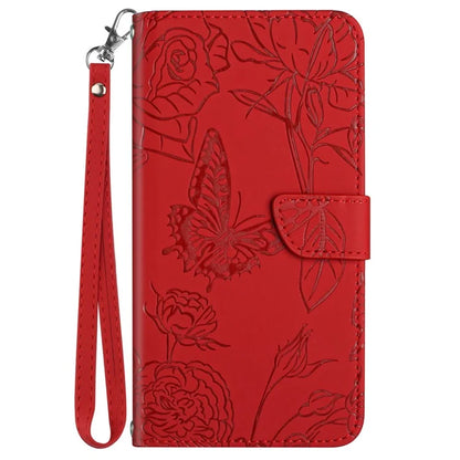 HT03 For vivo Y03 Leather Case Butterfly Flower Phone Wallet Cover with Hand Strap