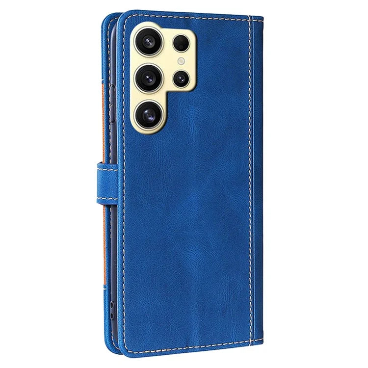 For Samsung Galaxy S24 Ultra Case Scratch-proof Straw Hat Pattern Stand Phone Leather Cover