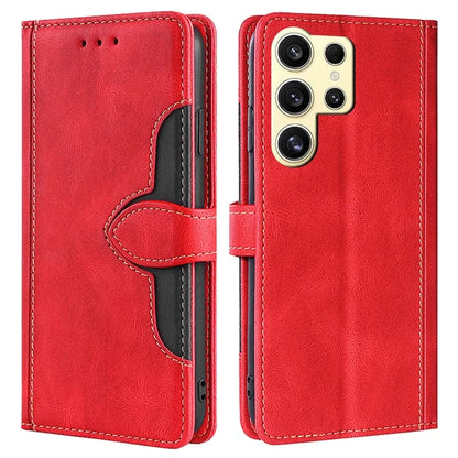 For Samsung Galaxy S24 Ultra Case Scratch-proof Straw Hat Pattern Stand Phone Leather Cover