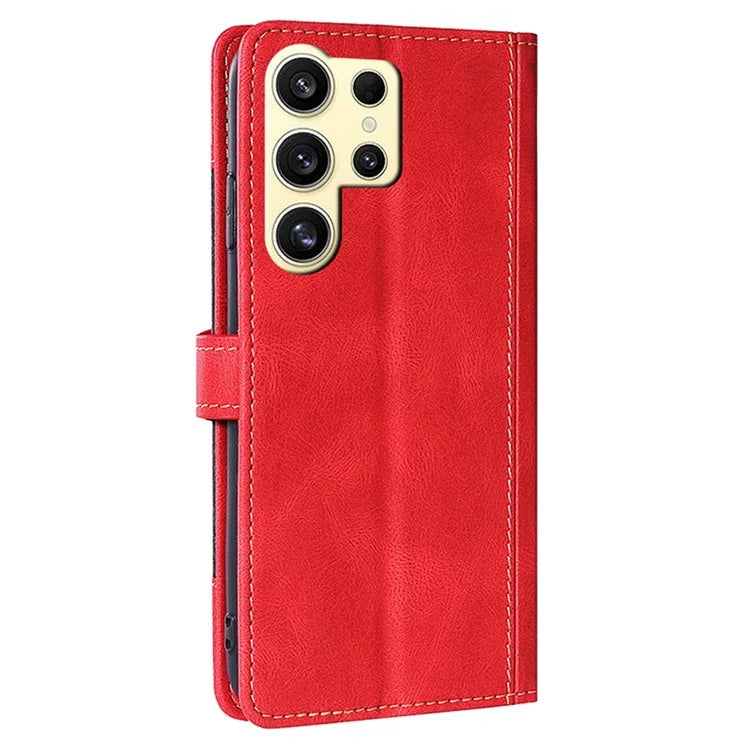 For Samsung Galaxy S24 Ultra Case Scratch-proof Straw Hat Pattern Stand Phone Leather Cover