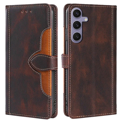 For Samsung Galaxy S24+ Leather Case Straw Hat Pattern Wallet Stand Phone Cover