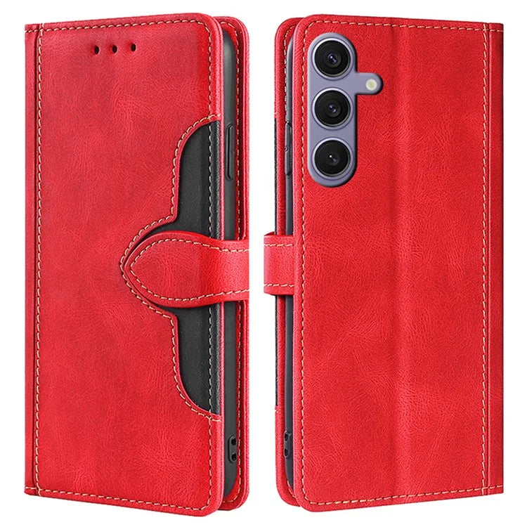 For Samsung Galaxy S24 Leather Case Straw Hat Pattern Wallet Stand Phone Cover