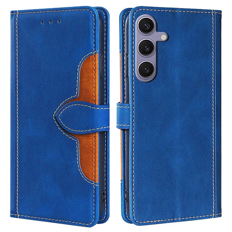 For Samsung Galaxy S24 Leather Case Straw Hat Pattern Wallet Stand Phone Cover