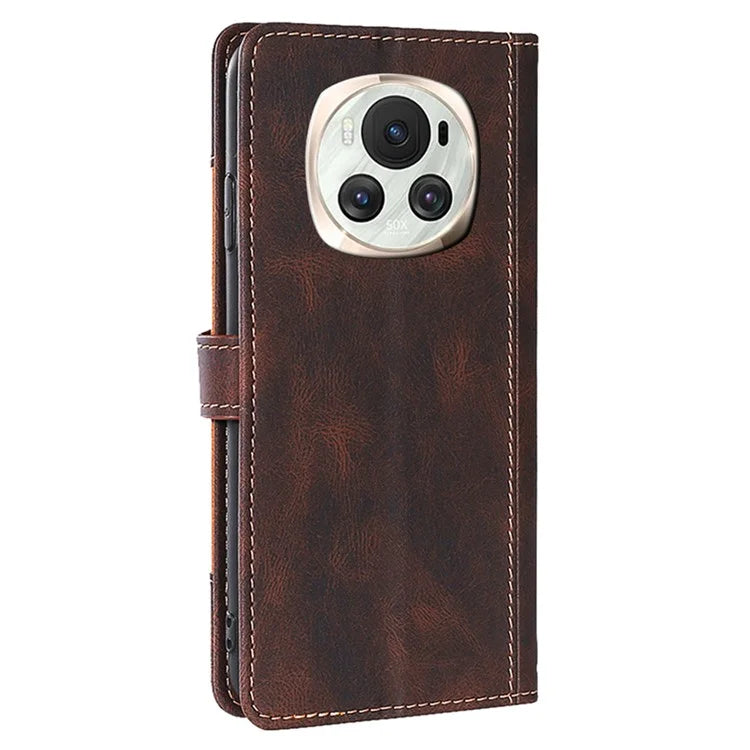 For Honor Magic6 5G Case Straw Hat Pattern Wallet Anti-fall Leather Phone Cover
