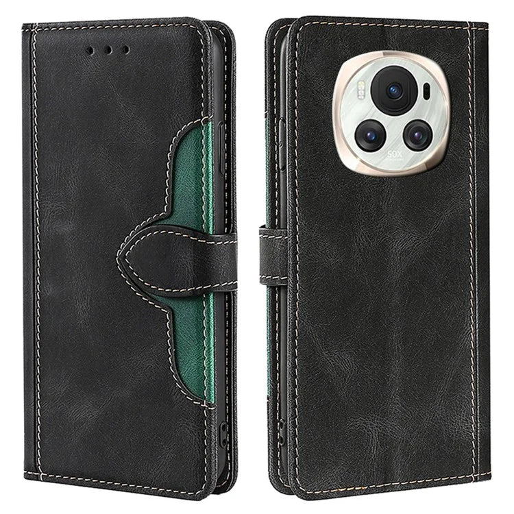 For Honor Magic6 5G Case Straw Hat Pattern Wallet Anti-fall Leather Phone Cover