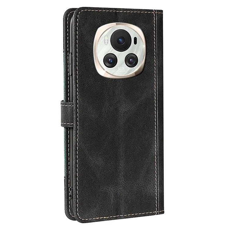 For Honor Magic6 5G Case Straw Hat Pattern Wallet Anti-fall Leather Phone Cover
