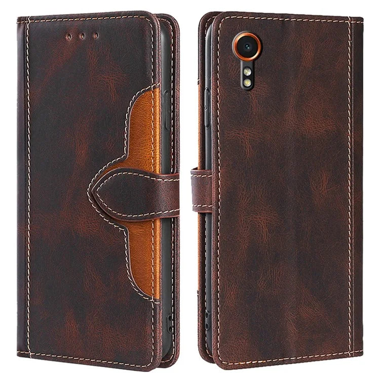 For Samsung Galaxy Xcover7 PU Leather Cover Stand Wallet Shockproof Phone Case