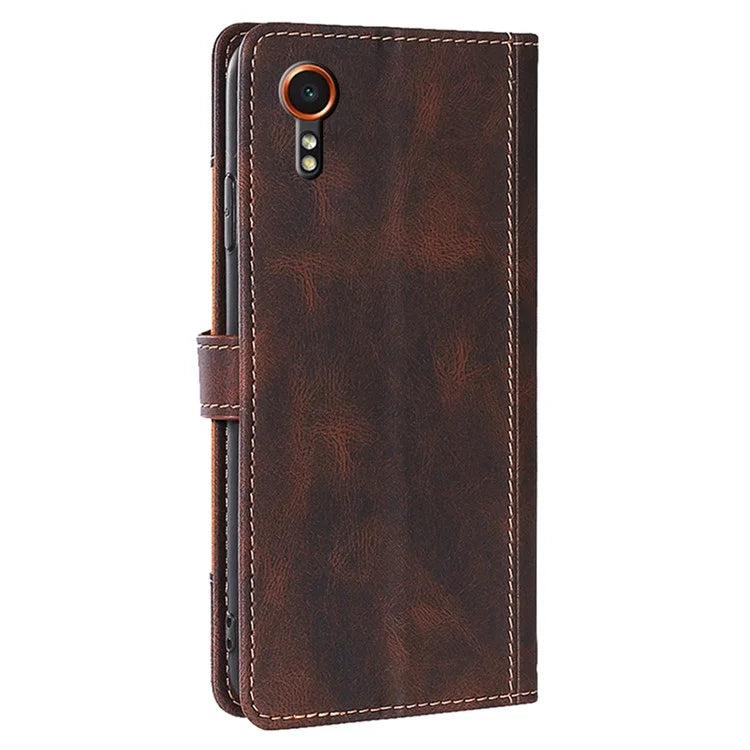 For Samsung Galaxy Xcover7 PU Leather Cover Stand Wallet Shockproof Phone Case
