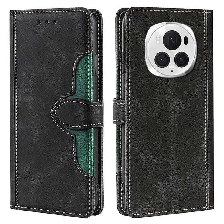 For Honor Magic6 Pro 5G Cell Phone Case Straw Hat Pattern Stand Wallet Leather Cover