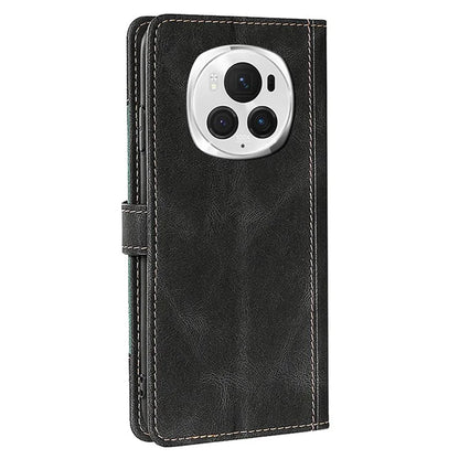 For Honor Magic6 Pro 5G Cell Phone Case Straw Hat Pattern Stand Wallet Leather Cover