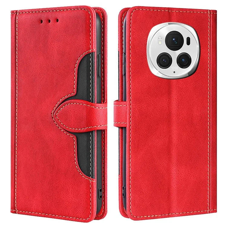For Honor Magic6 Pro 5G Cell Phone Case Straw Hat Pattern Stand Wallet Leather Cover