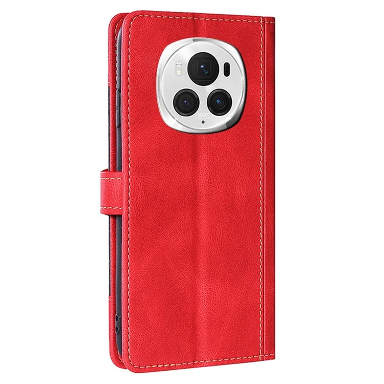 For Honor Magic6 Pro 5G Cell Phone Case Straw Hat Pattern Stand Wallet Leather Cover