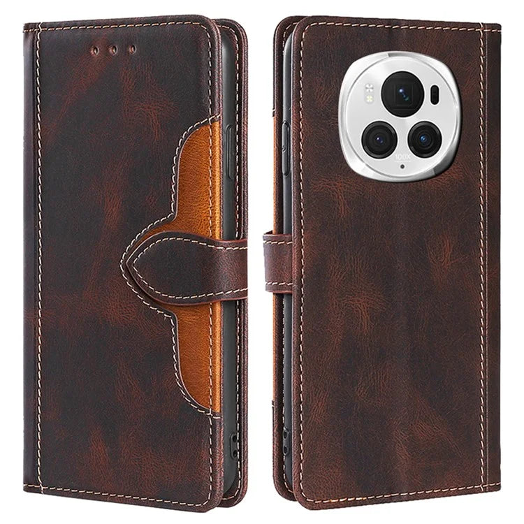 For Honor Magic6 Pro 5G Cell Phone Case Straw Hat Pattern Stand Wallet Leather Cover