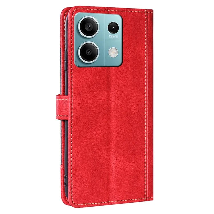 For Xiaomi Redmi Note 13 4G Wallet  Case Leather Phone Cover Straw Hat Pattern
