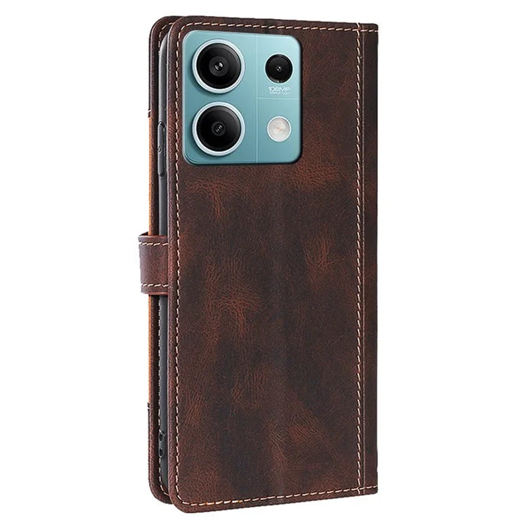 For Xiaomi Redmi Note 13 4G Wallet  Case Leather Phone Cover Straw Hat Pattern