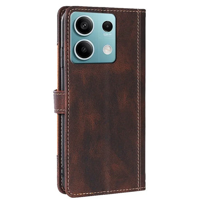 For Xiaomi Redmi Note 13 4G Wallet  Case Leather Phone Cover Straw Hat Pattern
