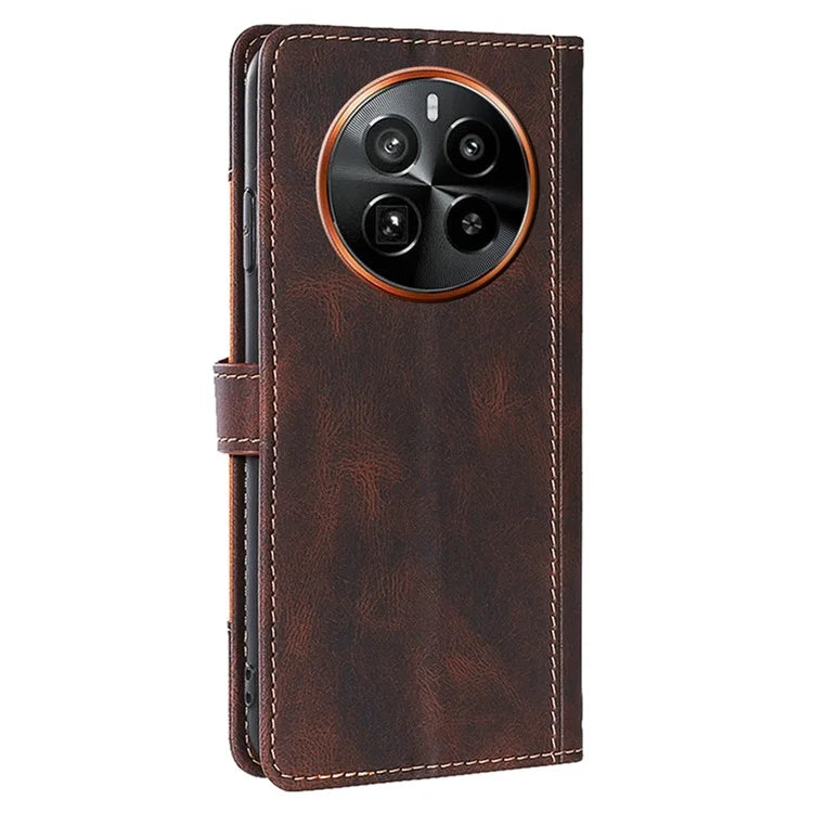 For Realme GT5 Pro 5G Phone Case Straw Hat Pattern Wallet Stand Leather Cover