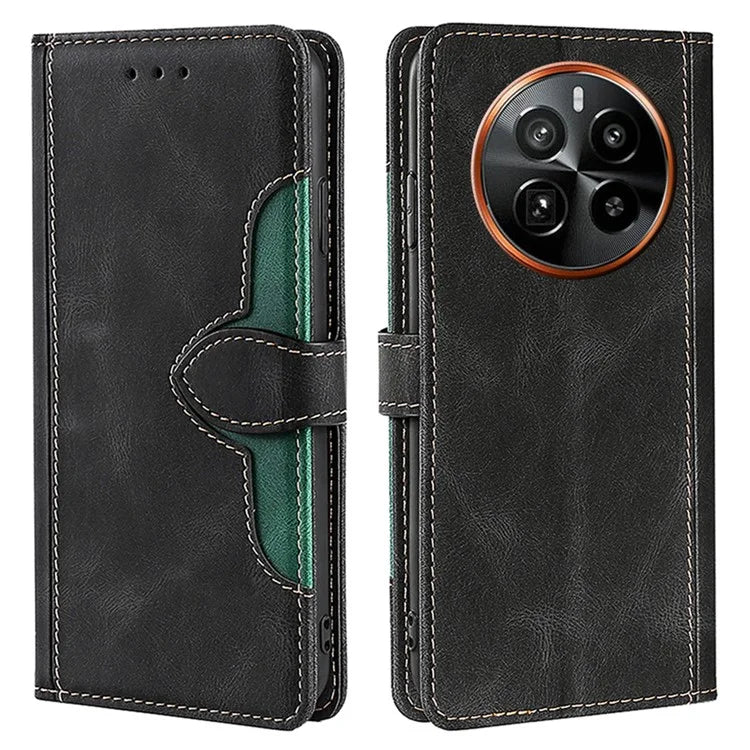 For Realme GT5 Pro 5G Phone Case Straw Hat Pattern Wallet Stand Leather Cover