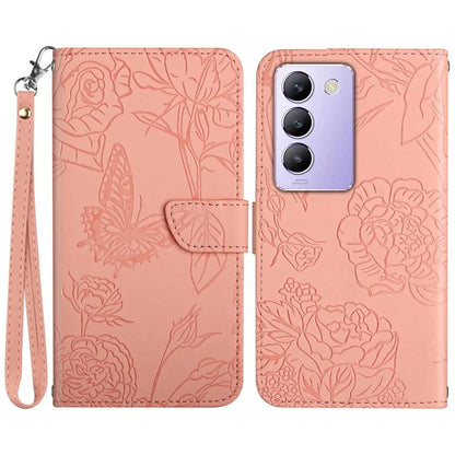 HT03 For vivo Y200e 5G / Y100 5G (Indonesia) / T3 5G (India) / V30 Lite 5G (India) Leather Case Imprinted Phone Cover with Strap