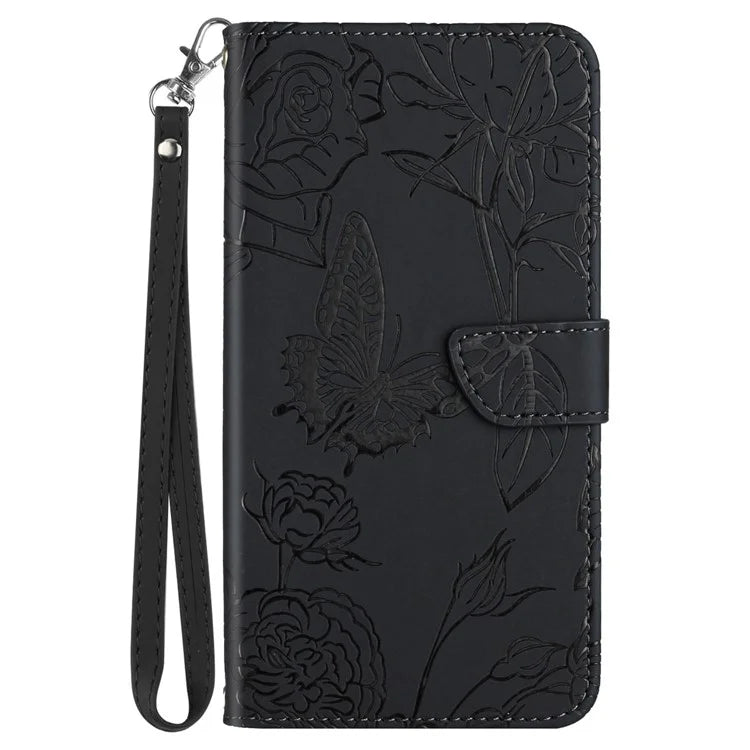 HT03 For vivo Y200e 5G / Y100 5G (Indonesia) / T3 5G (India) / V30 Lite 5G (India) Leather Case Imprinted Phone Cover with Strap