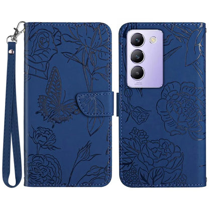 HT03 For vivo Y200e 5G / Y100 5G (Indonesia) / T3 5G (India) / V30 Lite 5G (India) Leather Case Imprinted Phone Cover with Strap