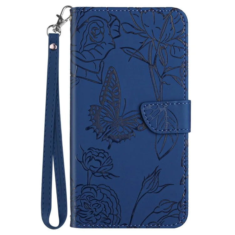 HT03 For vivo Y200e 5G / Y100 5G (Indonesia) / T3 5G (India) / V30 Lite 5G (India) Leather Case Imprinted Phone Cover with Strap