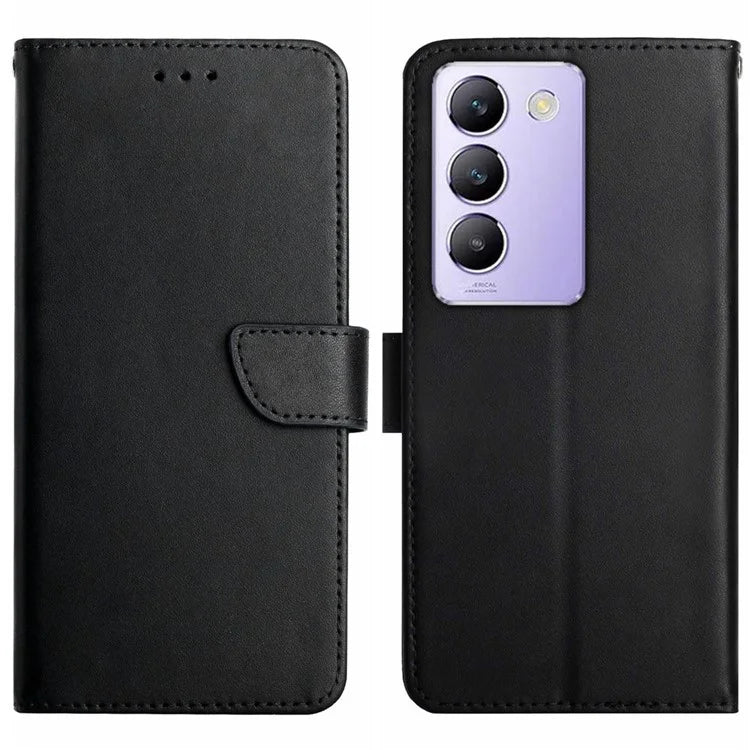 HT02 For vivo Y200e 5G / Y100 5G (Indonesia) / T3 5G Case Genuine Cow Leather Phone Wallet Cover