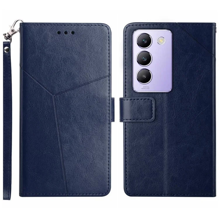 HT01 For vivo Y200e 5G / Y100 5G (Indonesia) / T3 5G Case Y-shaped Lines PU Leather Phone Cover