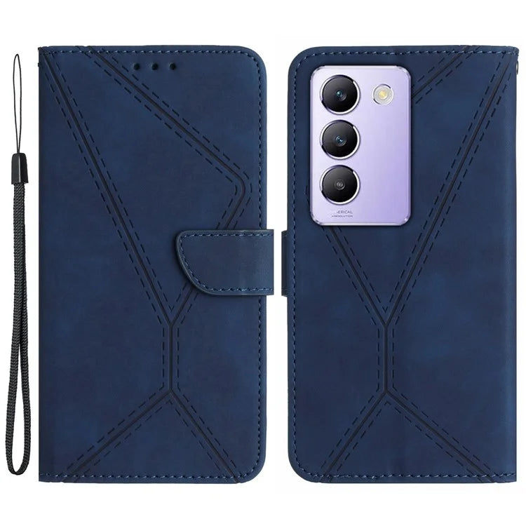 HT05 For vivo Y200e 5G/Y100 5G (Indonesia)/T3 5G (India)/V30 Lite 5G (India) Cell Phone Case Skin-touch Wallet PU Leather Phone Cover