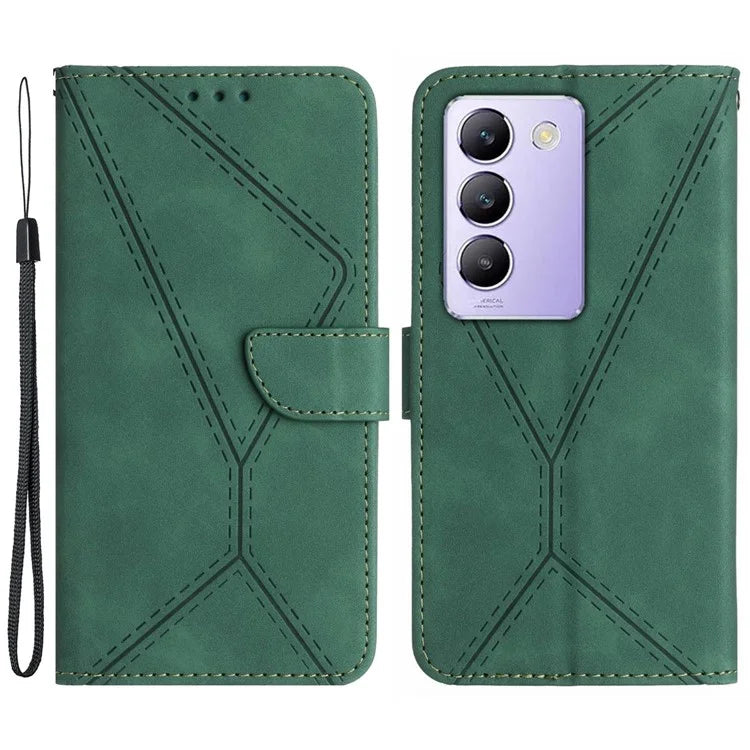 HT05 For vivo Y200e 5G/Y100 5G (Indonesia)/T3 5G (India)/V30 Lite 5G (India) Cell Phone Case Skin-touch Wallet PU Leather Phone Cover