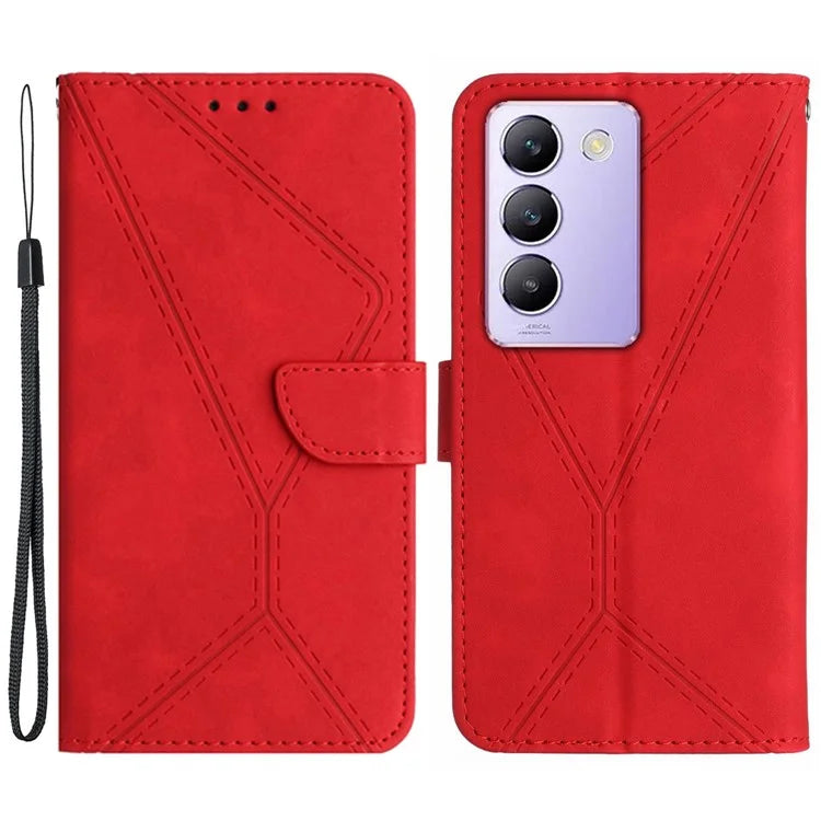 HT05 For vivo Y200e 5G/Y100 5G (Indonesia)/T3 5G (India)/V30 Lite 5G (India) Cell Phone Case Skin-touch Wallet PU Leather Phone Cover