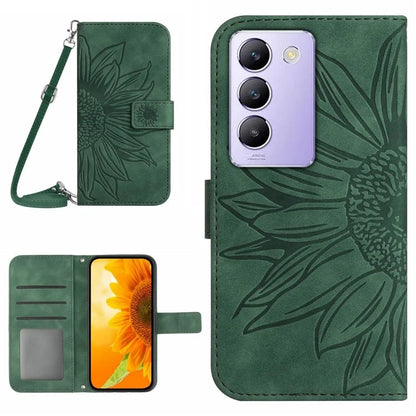 HT04 For vivo Y200e 5G / Y100 5G (Indonesia) / T3 5G (India) / V30 Lite 5G (India) Case Sunflower Pattern Wallet Crossbody Phone Cover