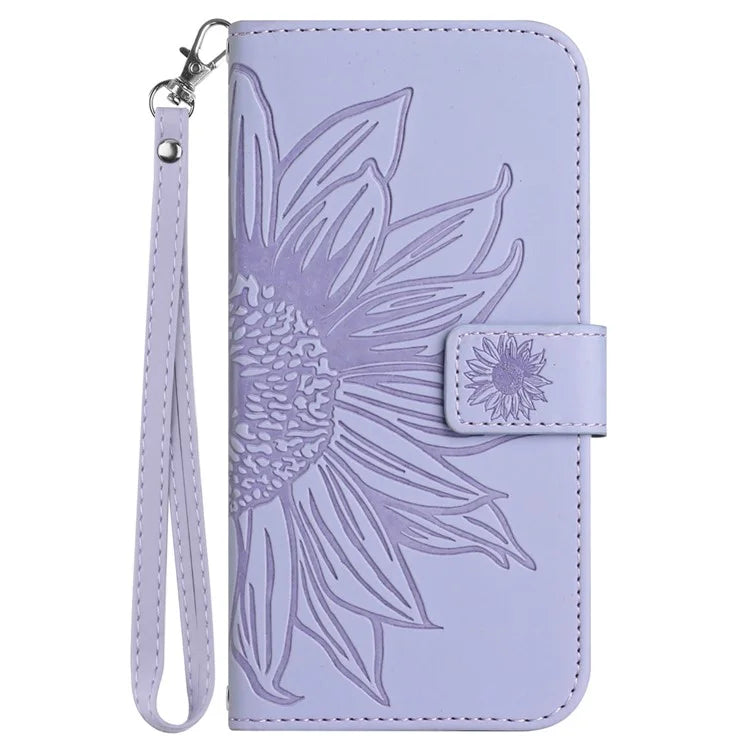 HT04 For vivo Y200e 5G / Y100 5G (Indonesia) / T3 5G (India) / V30 Lite 5G (India) Case Sunflower Leather Wallet Stand Phone Cover