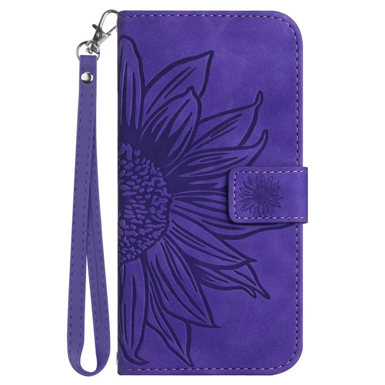 HT04 For vivo Y200e 5G / Y100 5G (Indonesia) / T3 5G (India) / V30 Lite 5G (India) Case Sunflower Leather Wallet Stand Phone Cover