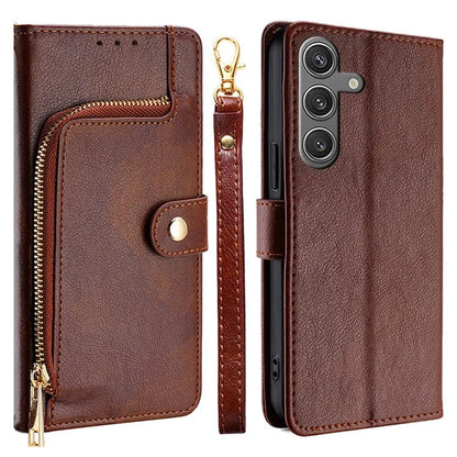 Shockproof Case for Samsung Galaxy S24 Phone Shell Zipper Pocket Wallet Leather Cover
