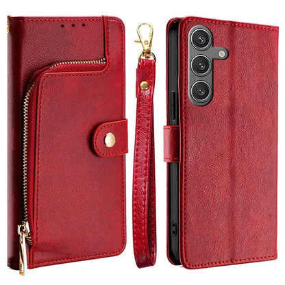 Shockproof Case for Samsung Galaxy S24 Phone Shell Zipper Pocket Wallet Leather Cover
