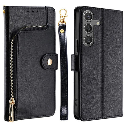 Shockproof Case for Samsung Galaxy S24 Phone Shell Zipper Pocket Wallet Leather Cover