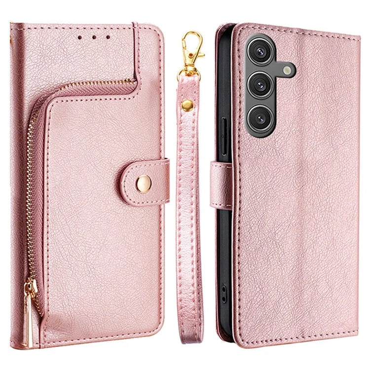 Shockproof Case for Samsung Galaxy S24 Phone Shell Zipper Pocket Wallet Leather Cover