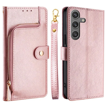 Shockproof Case for Samsung Galaxy S24 Phone Shell Zipper Pocket Wallet Leather Cover