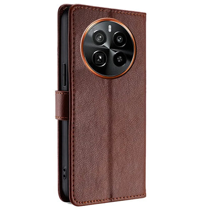 For Realme GT5 Pro 5G Leather Case Zipper Wallet Stand Flip Phone Cover