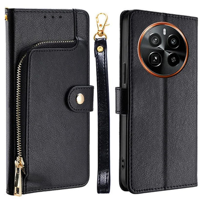 For Realme GT5 Pro 5G Leather Case Zipper Wallet Stand Flip Phone Cover