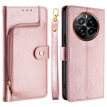 For Realme GT5 Pro 5G Leather Case Zipper Wallet Stand Flip Phone Cover