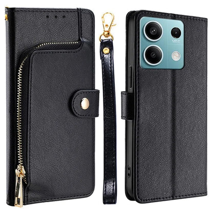 For Xiaomi Redmi Note 13 4G Wallet Case Zipper Pocket Shock-Absorbent Phone Cover