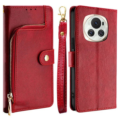 For Honor Magic6 5G Case Zipper Pocket Wallet Leather Phone Cover