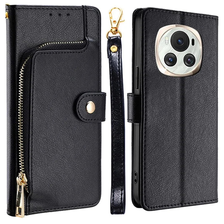 For Honor Magic6 5G Case Zipper Pocket Wallet Leather Phone Cover
