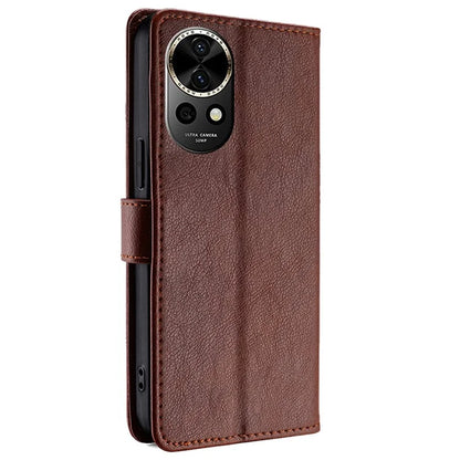 For Huawei nova 12 5G Case PU Leather Zippered Wallet Mobile Phone Stand Cover