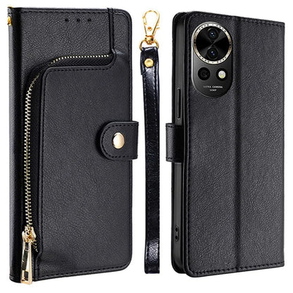 For Huawei nova 12 5G Case PU Leather Zippered Wallet Mobile Phone Stand Cover