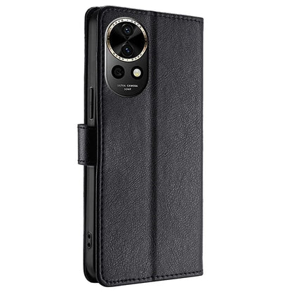 For Huawei nova 12 5G Case PU Leather Zippered Wallet Mobile Phone Stand Cover