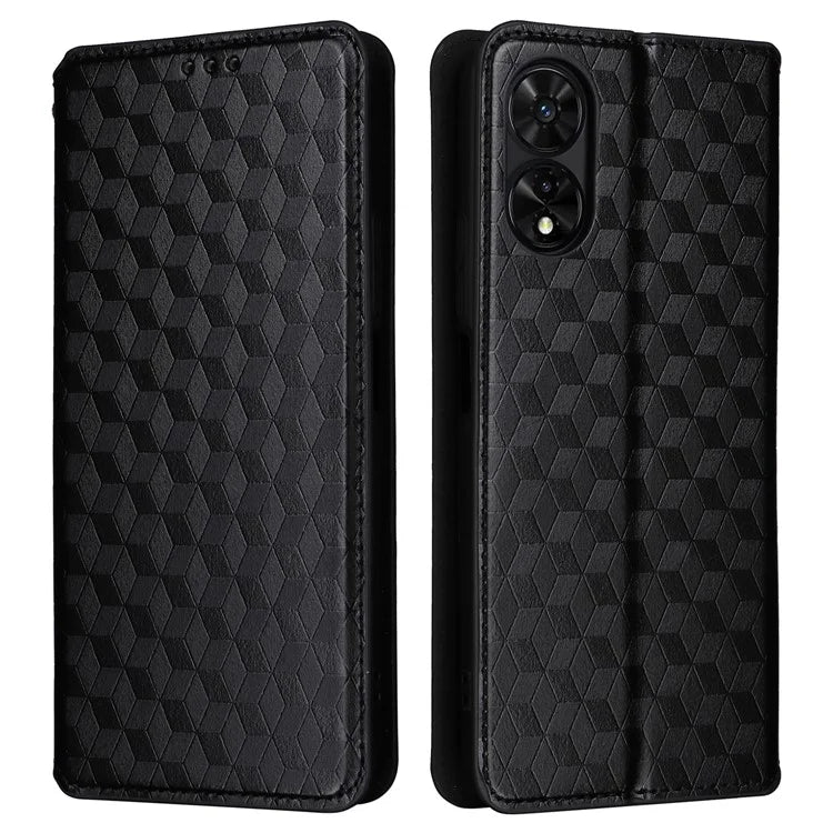 For TCL 50 5G Wallet Case Rhombus Pattern Magnetic Closing Leather Phone Cover