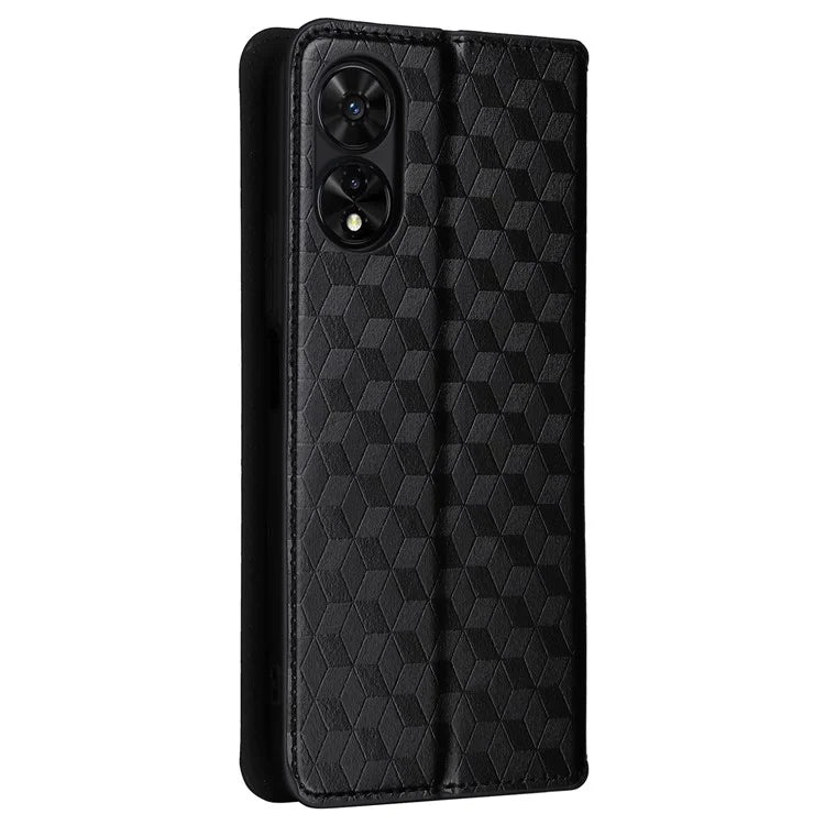 For TCL 50 5G Wallet Case Rhombus Pattern Magnetic Closing Leather Phone Cover